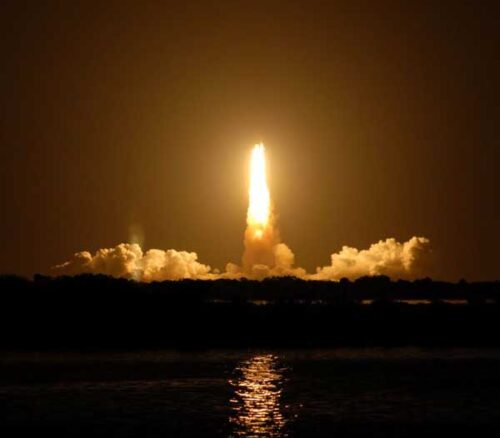 Shuttle Launch at Night